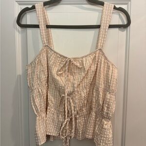 Women's Beige Sleeveless Top